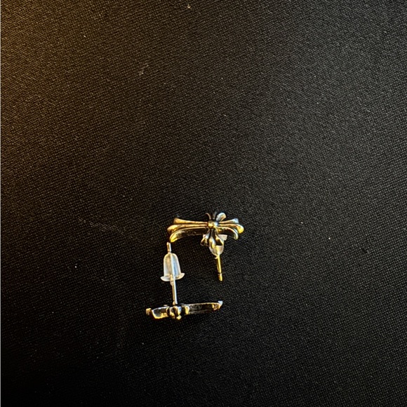 Chrome Hearts Style - Cross Earring - Sterling Silver - Silicone Clasp - Picture 2 of 2